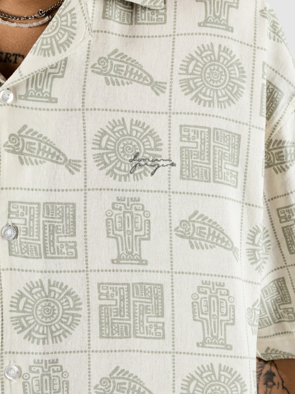 Denim Project Printed Linen Resort Shirt objects print