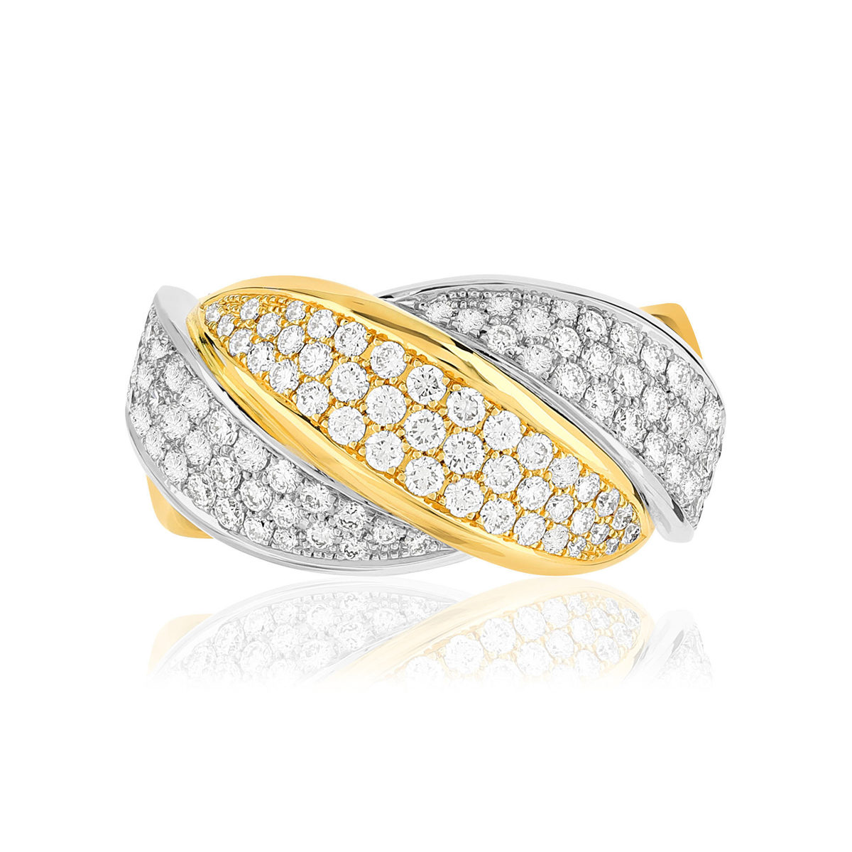 Bague 2 ors 750 diamant