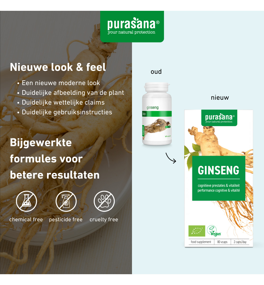 Purasana Ginseng Vegan Bio (80 vega capsules)