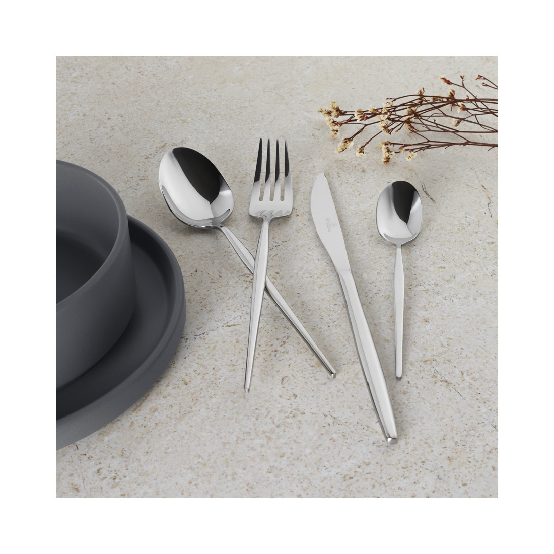 Berlinger Haus 24-teiliges Besteck-Set schmal Anthracite Collection