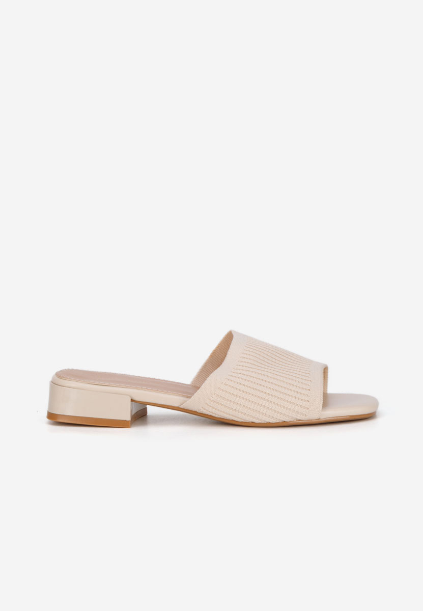 Mules à petit talon beige Alinia