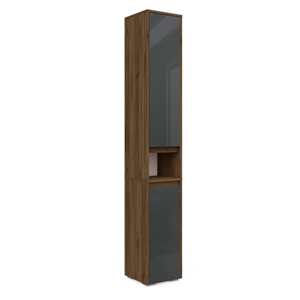 Vicco Hochschran Badschrank Badezimmerschrank Majest Nuss/Anthrazit 2 Türen