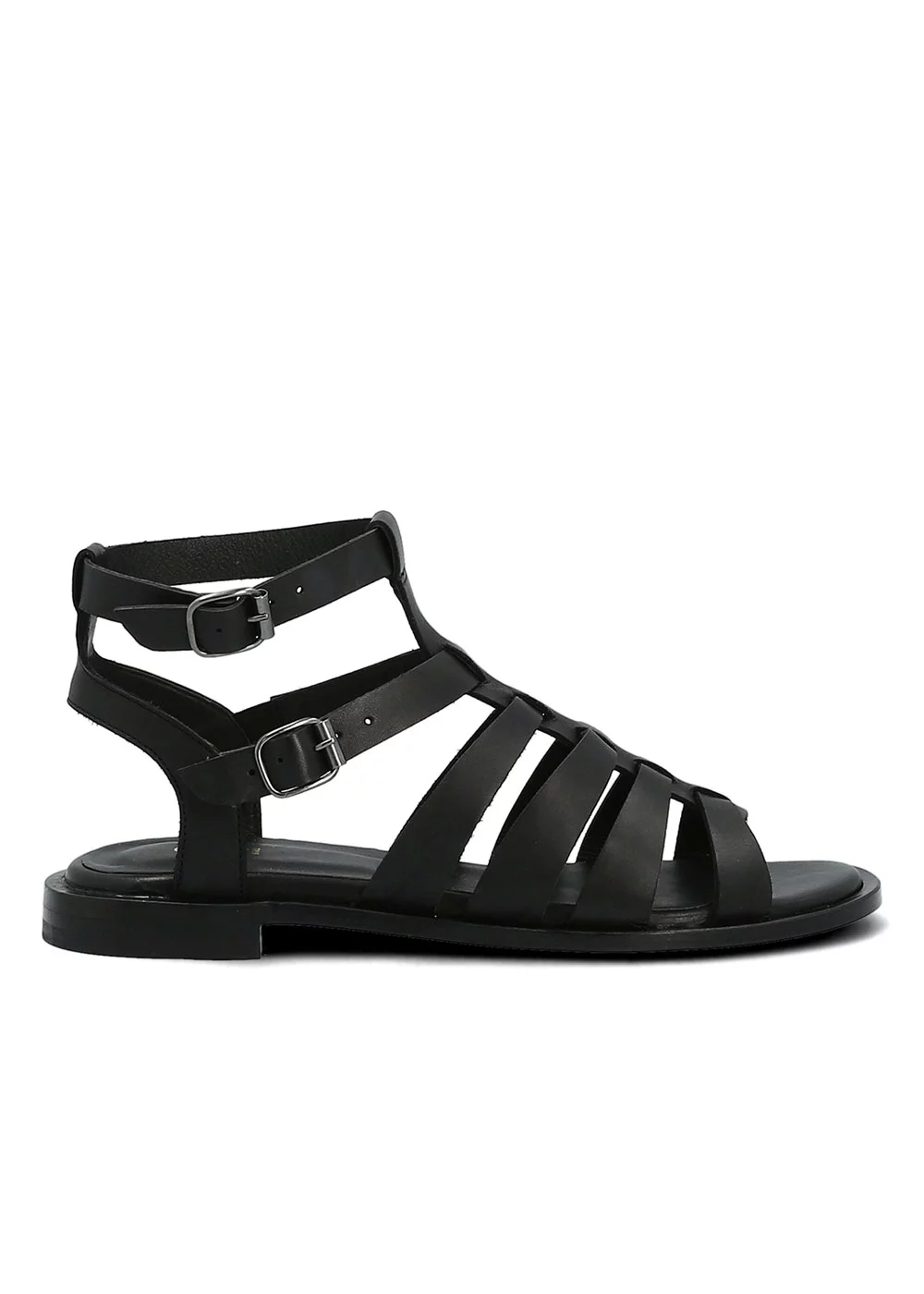 SANDALE SPARTIATE ANTOINETTE CUIR NOIR