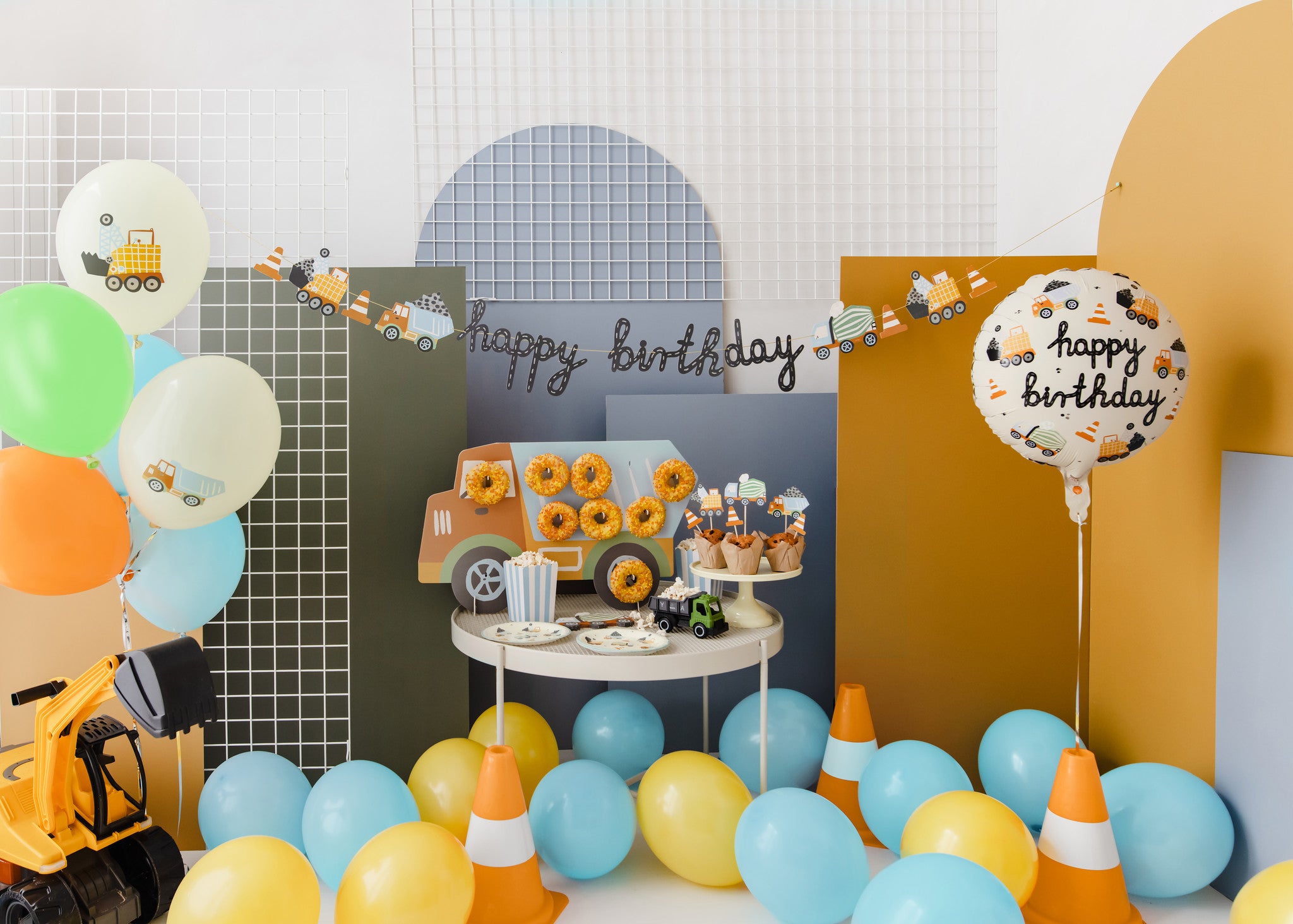 Ballonnen Set Bouwvoertuigen 30cm 6st