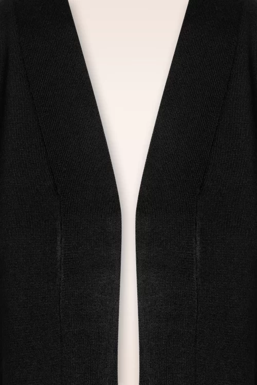 Mak Sweater Oda vest met open voorkant in zwart
