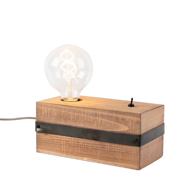 Industriële houten tafellamp - Reena