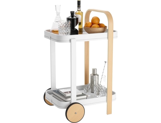 UMBRA - Desserte en acier 2 plateaux bellwood blanc