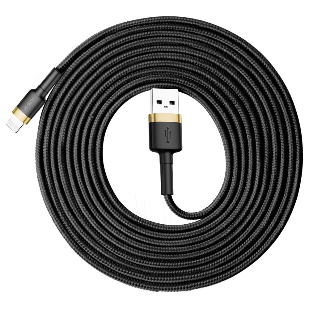 (3m) 2A USB A auf Lightning Ladekabel Datenkabel Nylon Geflecht - Schwarz / Roségold
