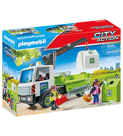 Playmobil City Action - Lastbil m. Container Til Genbrugsglas -