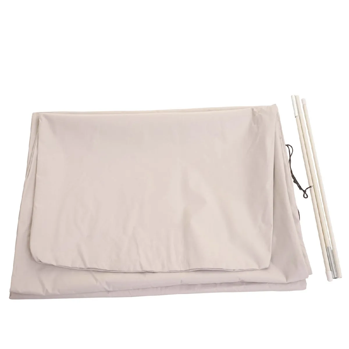 Decoshop26 Housse de parasol déporté 265 cm - Gris crème