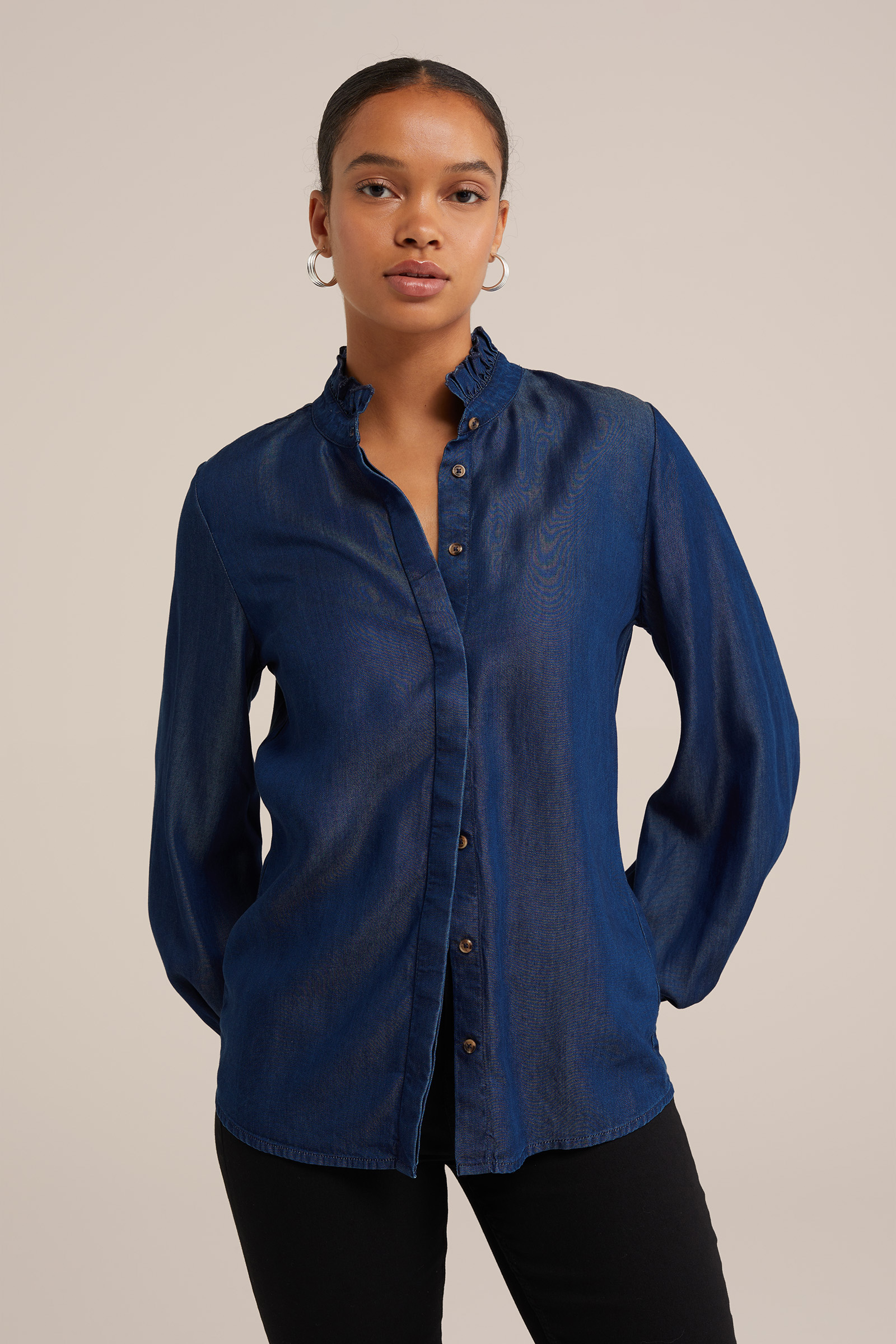 denim blouse Blue Ridge Donkerblauw