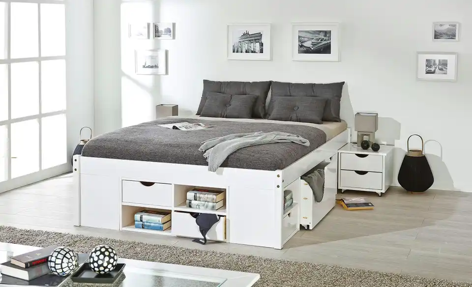 Funktionsbett Till Weiß, lackiert 180 cm