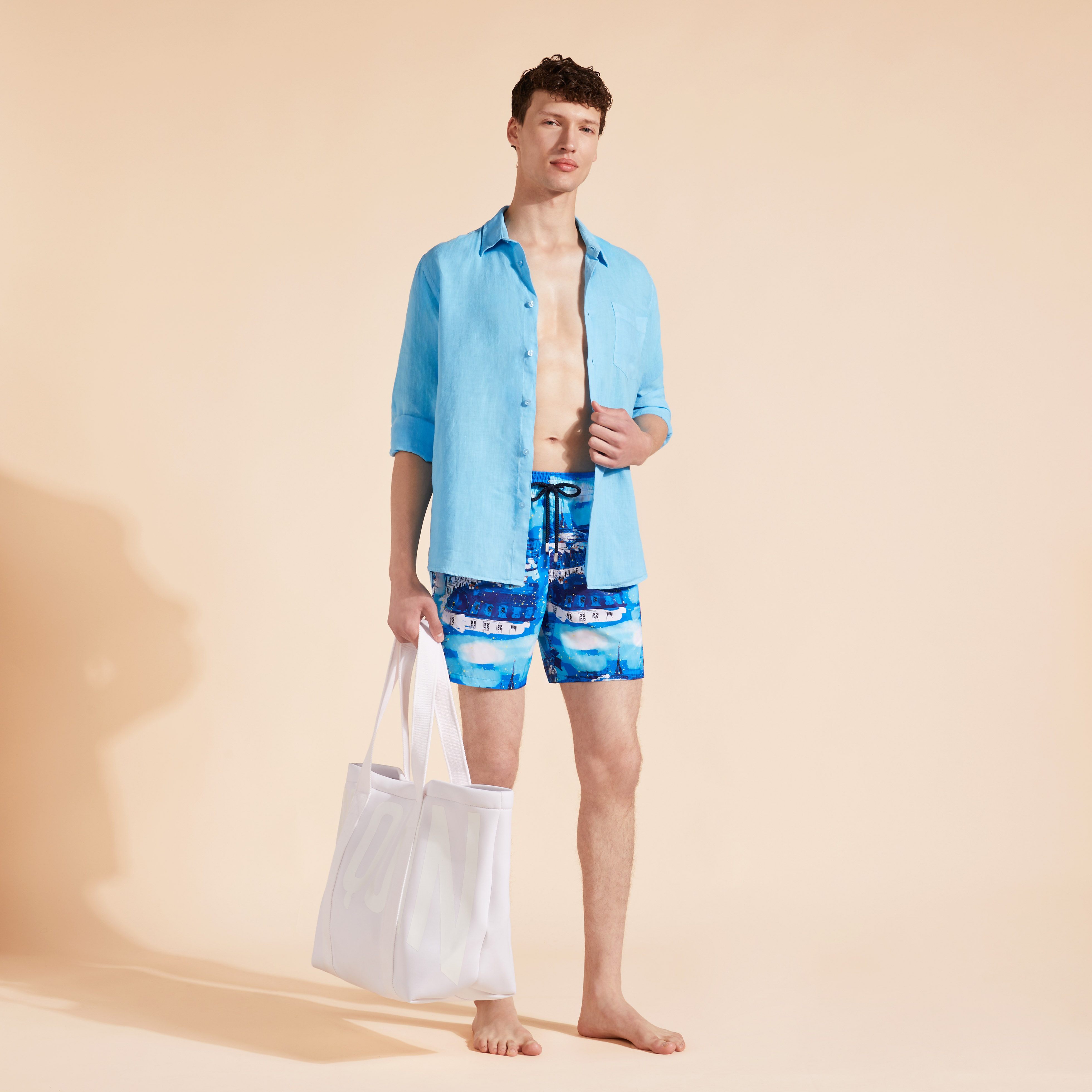 Chemise en lin homme unie