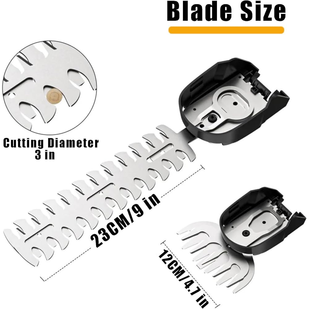 Taille-haie sans fil, taille-haie et cisaille à gazon 2 en 1 avec batteries 1500 mAh, ciseaux à gazon de 22 cm de longueur et ciseaux à gazon de 13 cm de largeur, coupe-arbustes de jardin pour pelouse : Jardin