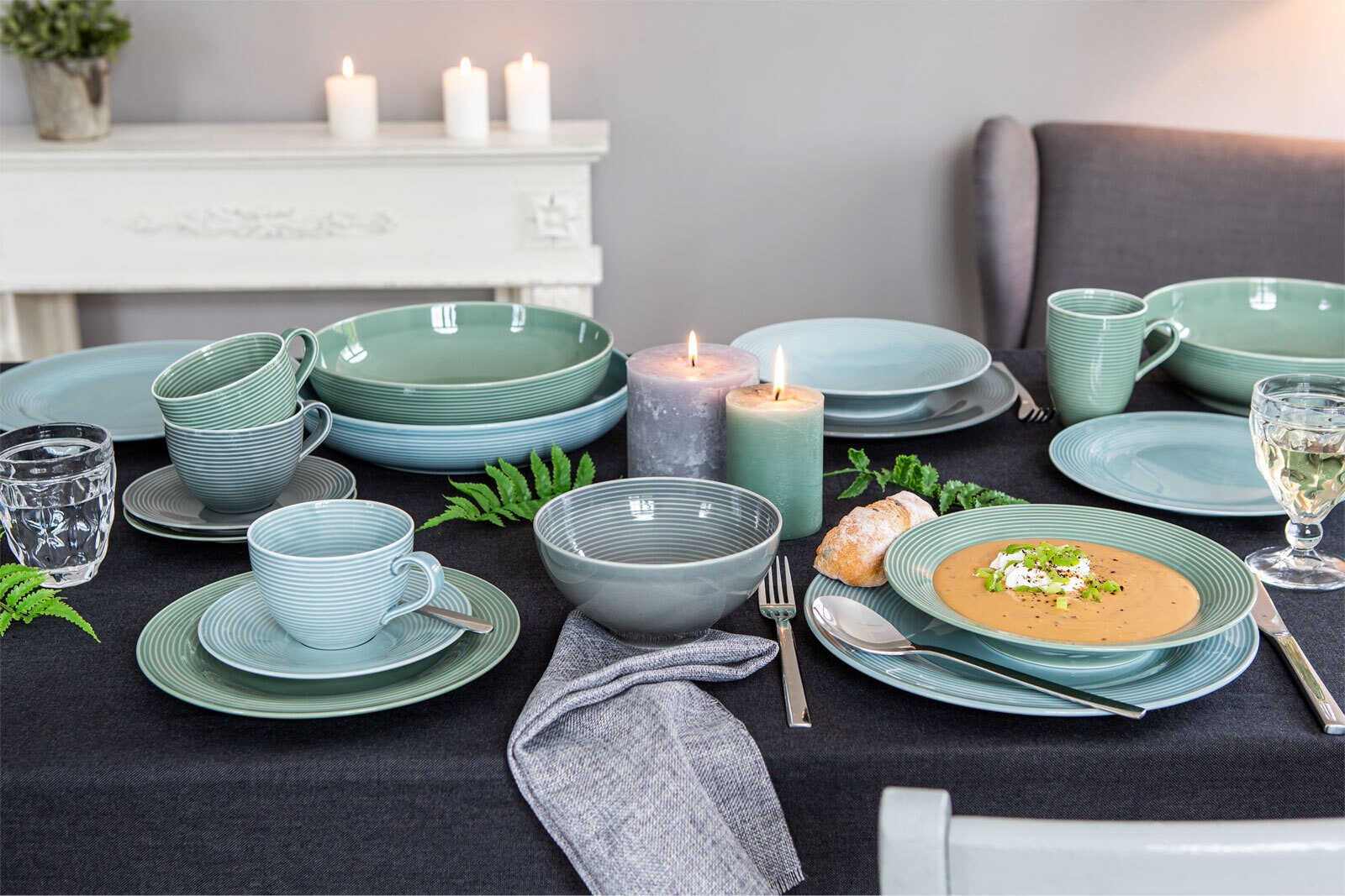 Seltmann Weiden Milchkaffee-Tasse BEAT COLOR GLAZE salbeigrün
