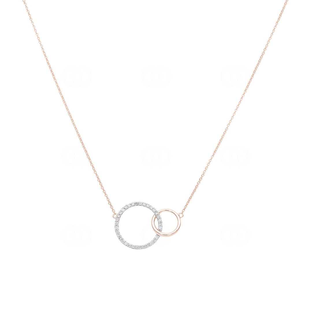Collier 750/18 K Roségold mit Diamanten 0.16 ct H/Si
