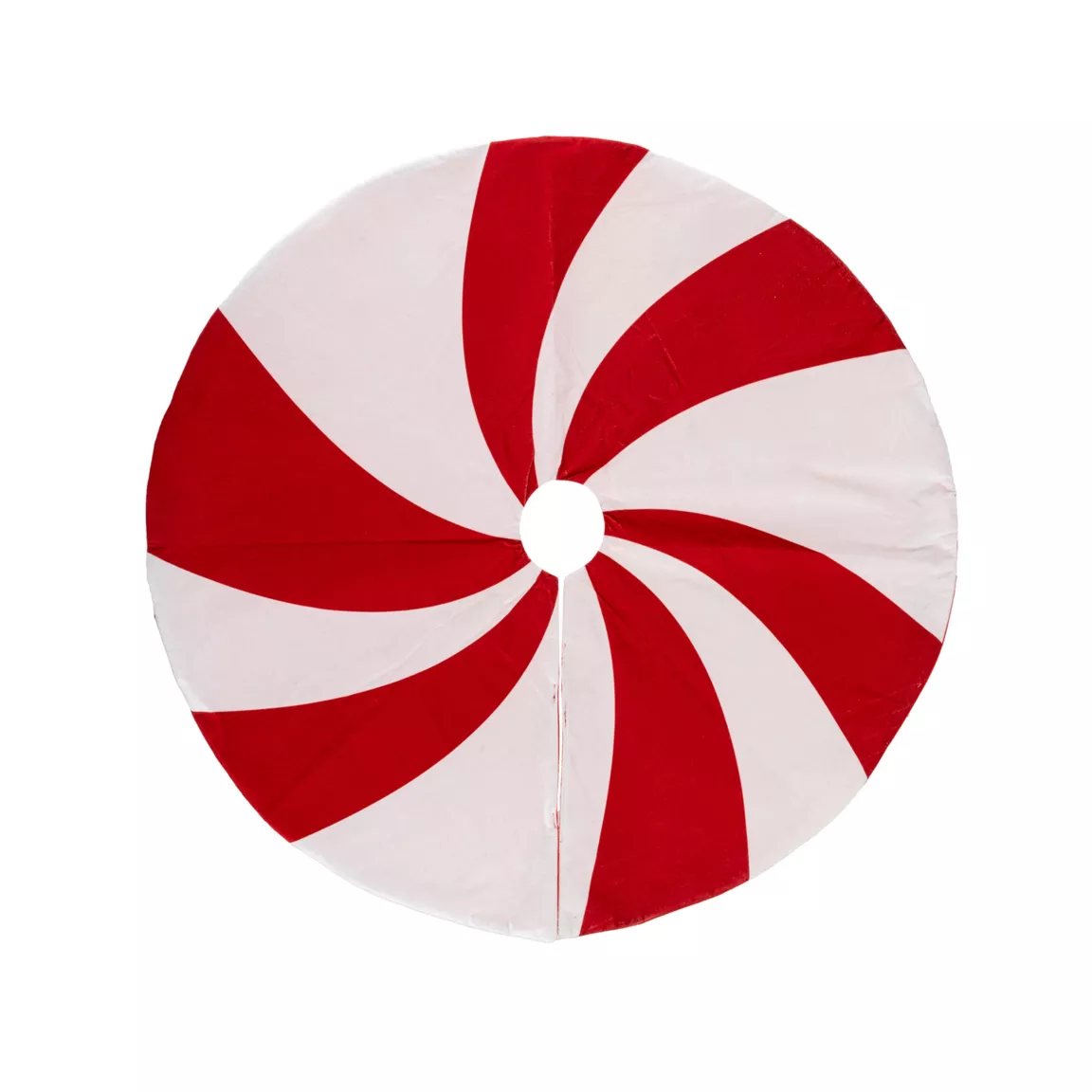 Tapis de sapin rond (D90 cm) Bonbon Rouge et blanc