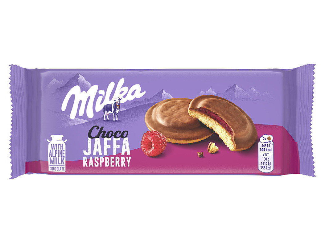 BOLACHAS MILKA JAFFA FRAMBOESA 147G