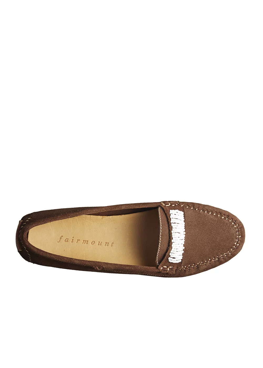 INDIAN MOC MARRON PERLES BLANCHES