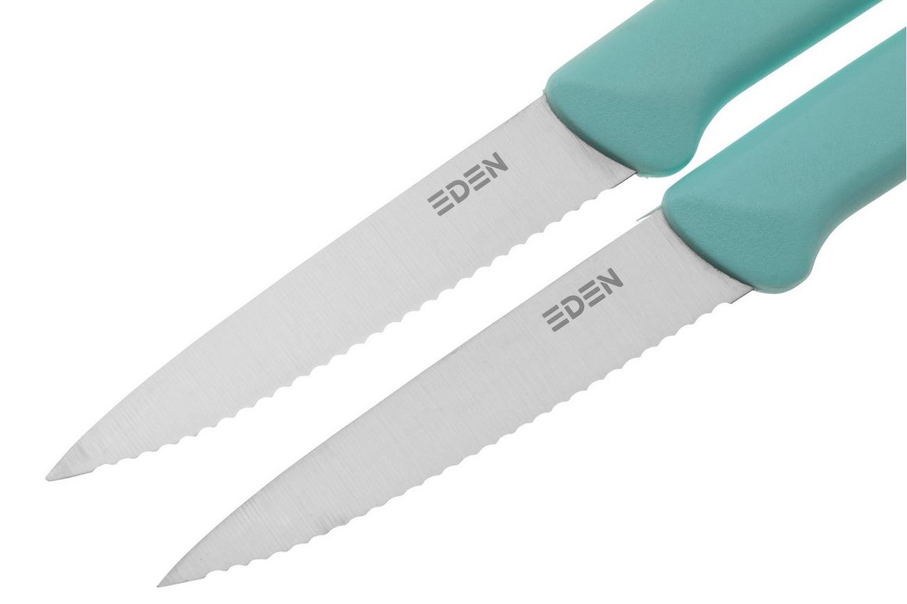 Eden gekartelde groentemesjes, lichtblauw, 9 cm, set van 2