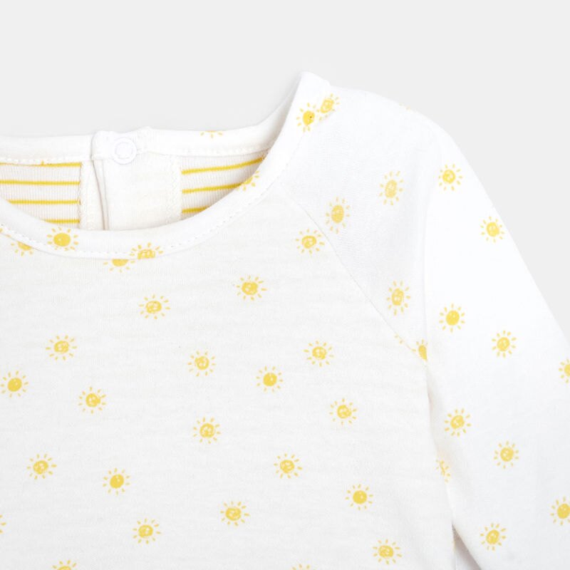 Combinaison effet 2 en 1 bébé garçon en coton bio blanc Absorba Blanc