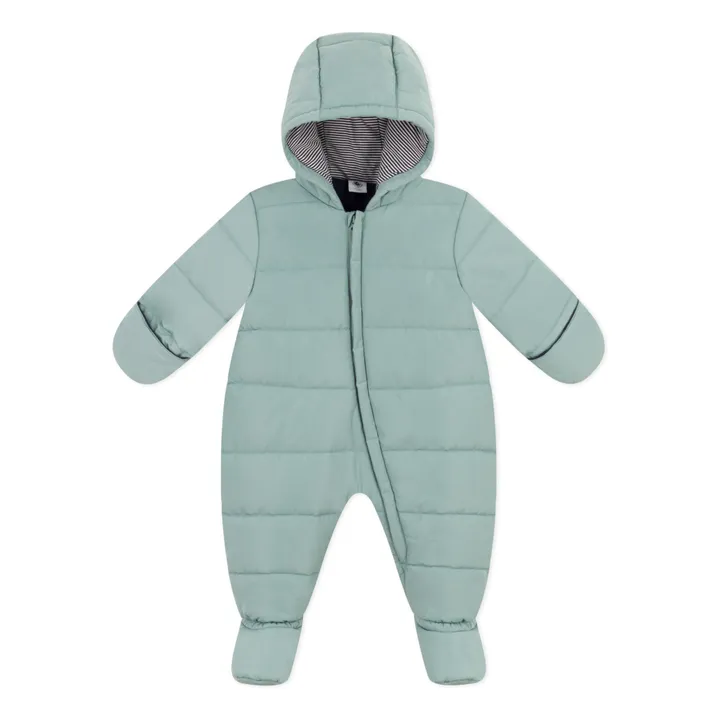 Petit Bateau Pilote Capuche Moufles Retroussables | Vert Menthe