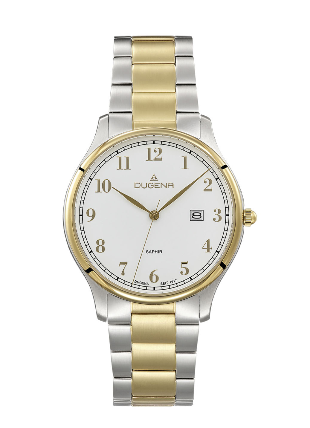 Dugena-Quartz-Herrenuhr mit Edelstahlbandgehäuse