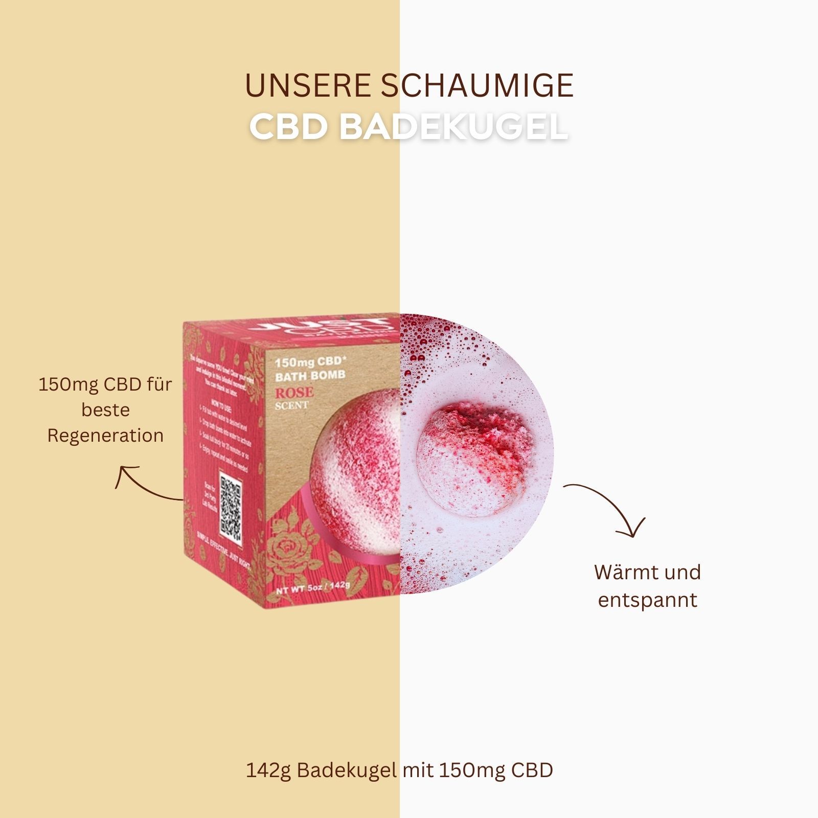 Weedness CBD Badesalz Bombe Rose