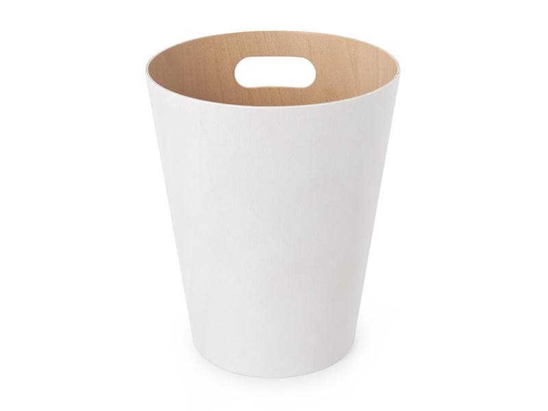 Umbra Papierkorb Woodrow 7.5 l, Weiss Abfallkorb aus Sperrholz