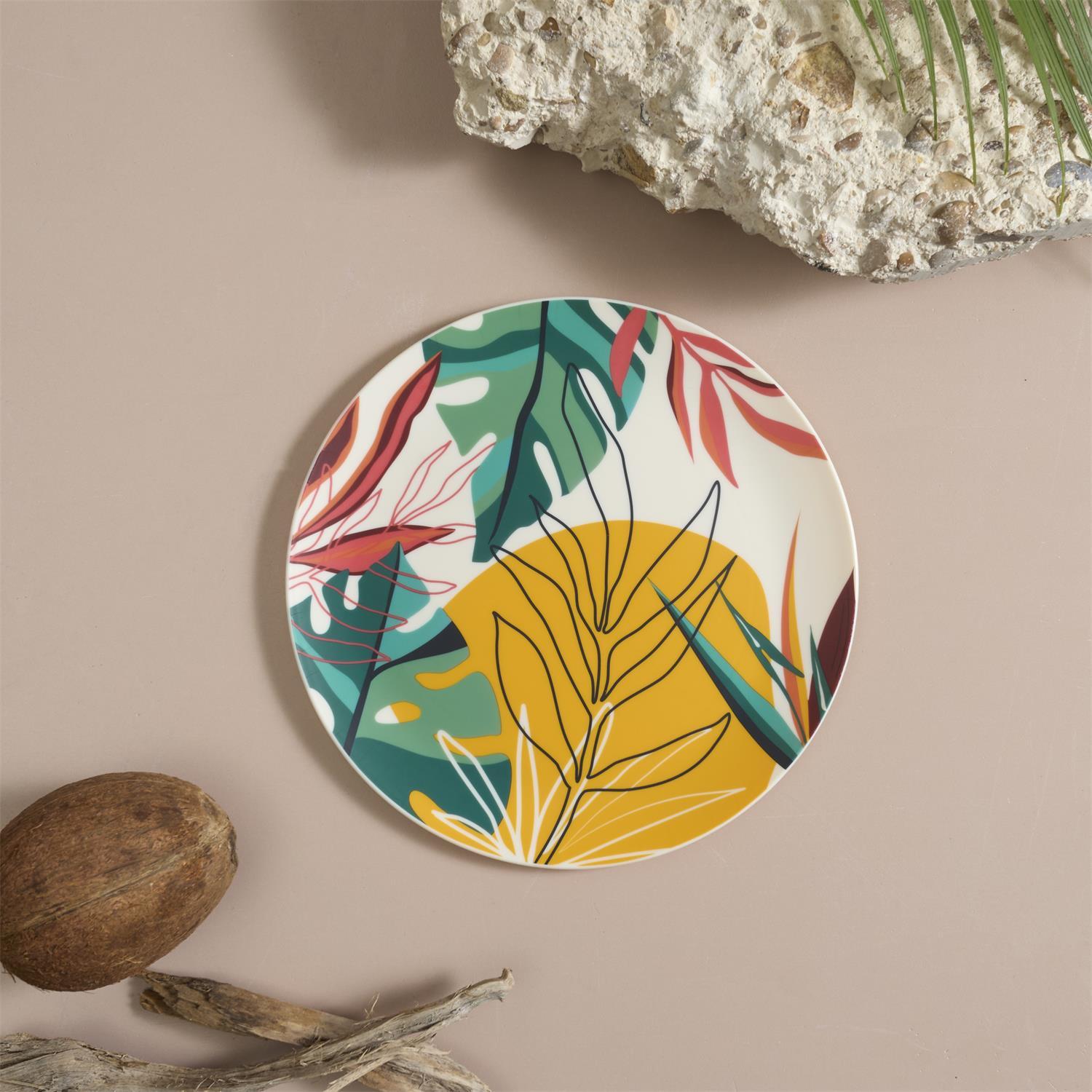 ASSIETTE PLASTIQUE PARADIS EXOTIQUE D.26CM