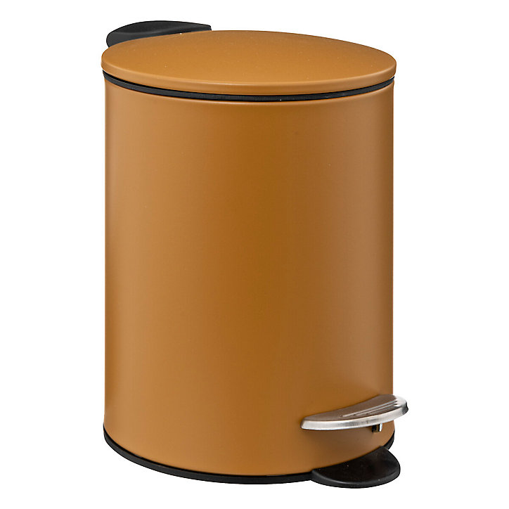 Poubelle de salle de bains ronde 3 litres en métal coloris tabac, Ø17 x H.25,5 cm, 5Five