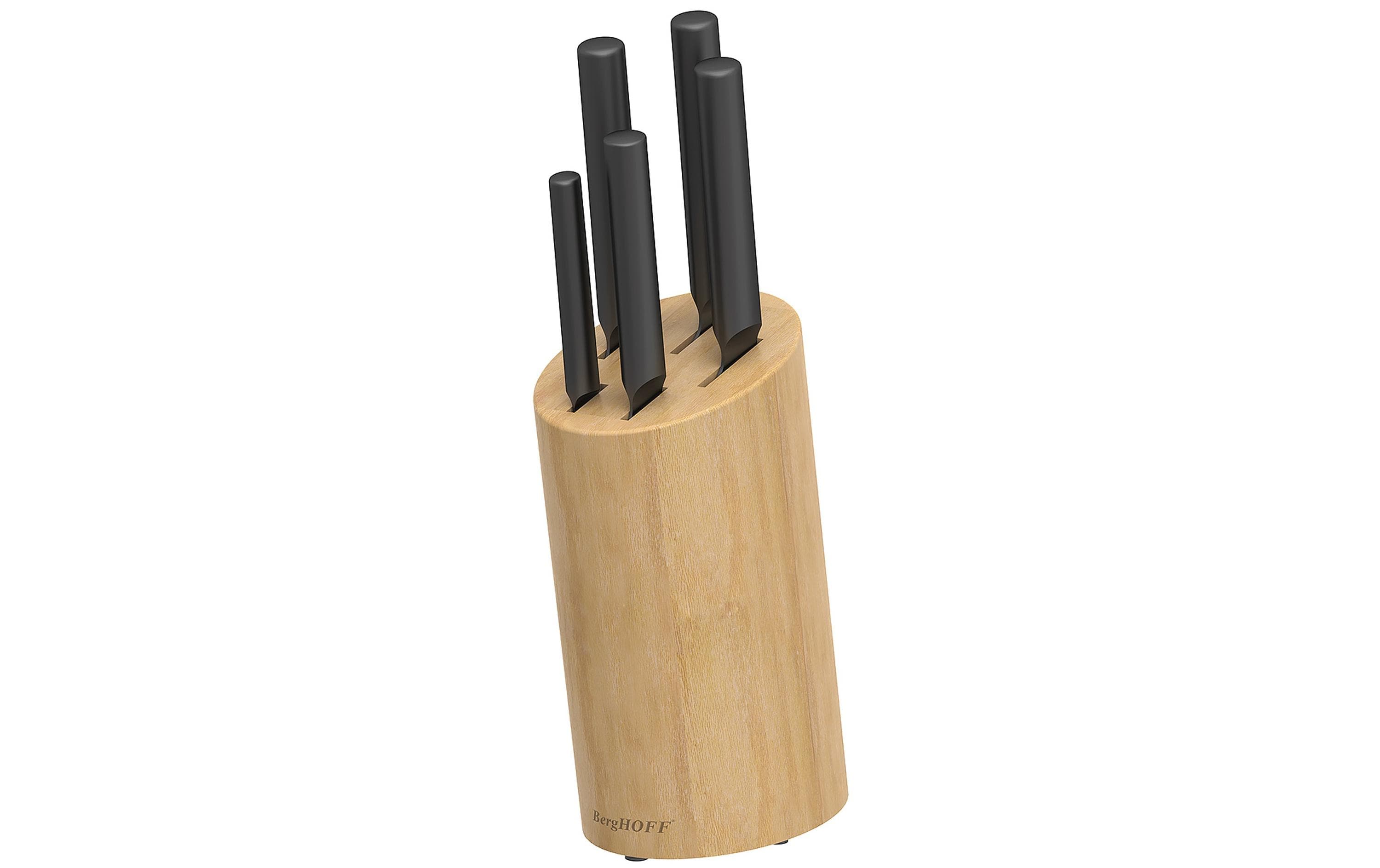 Messerblock-Set mit Messer Boron 6-teilig, Schwarz<br>Messerblock mit 5 Messer