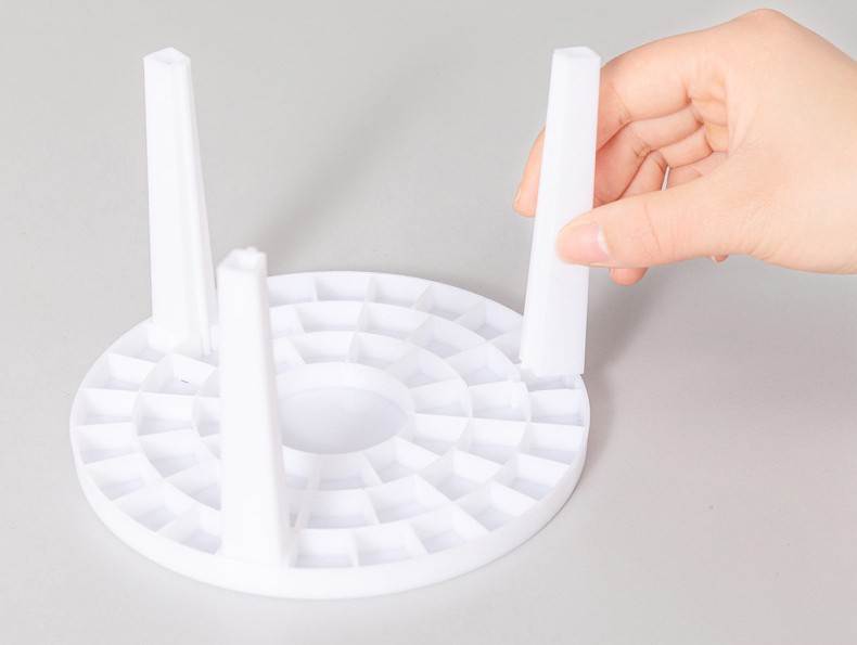 (Ø14cm) Beauty Make Up Pinsel Organizer Kosmetikpinsel Ständer 48 Fächer - Weiss