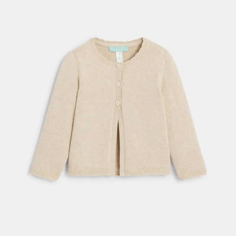 Gilet maille tricot beige bébé fille Beige