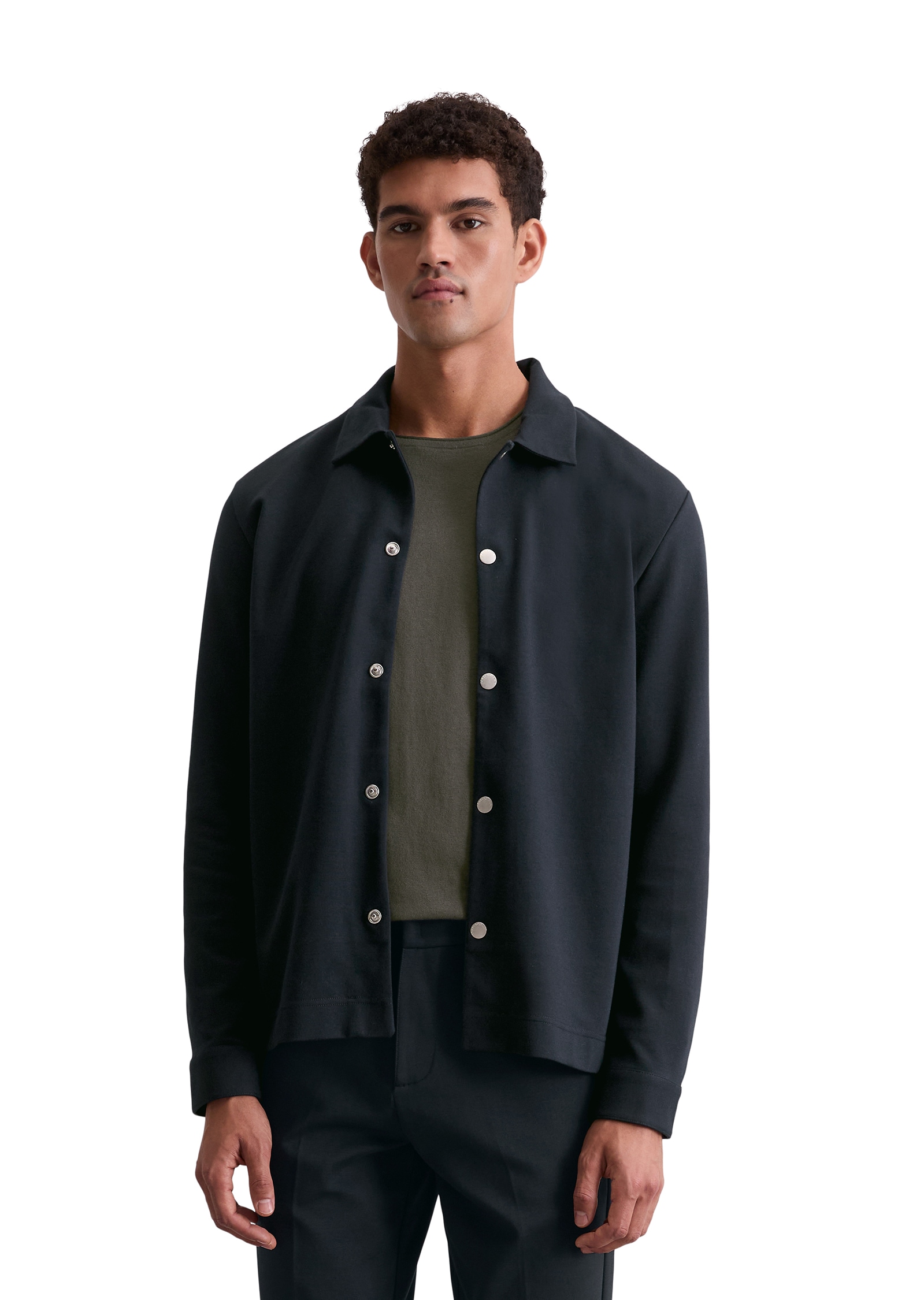 Marc O'Polo Hemdjacke ohne Kapuze Sweat-Overshirt regular fit aus Bio-Baumwoll-Mix