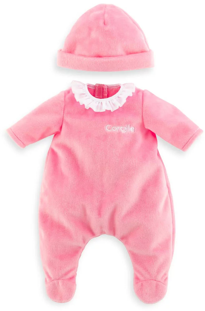 BB30 - PYJAMA ROSE ET BONNET POUR POUPON 30 CM - COROLLE VETEMENTS