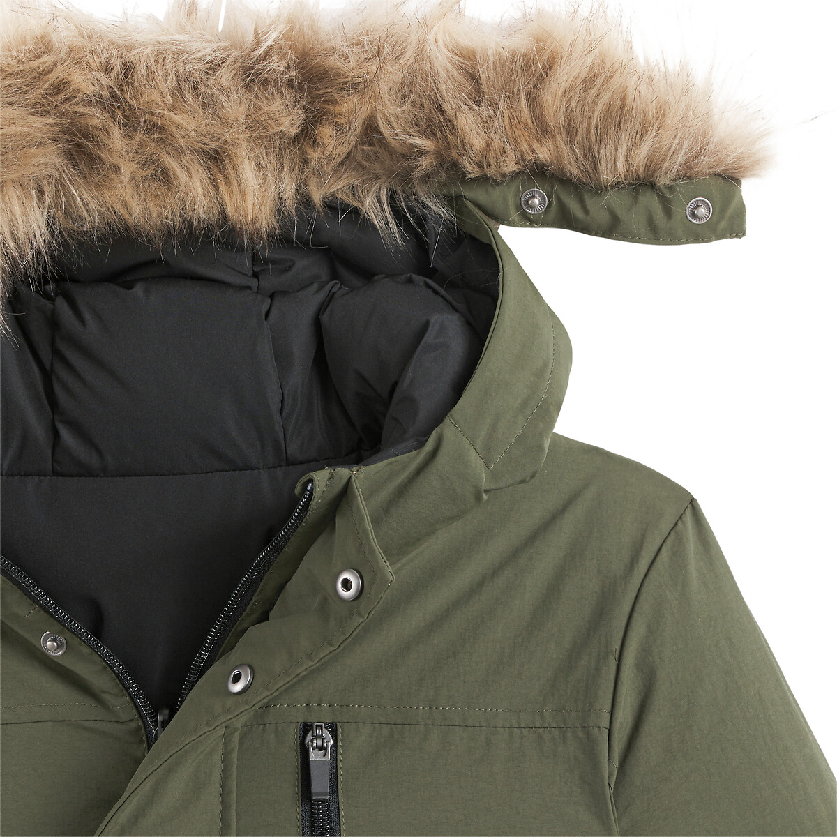 COLEÇÕES LA REDOUTE<br>Parka reversível com capuz forrado com pele sintética