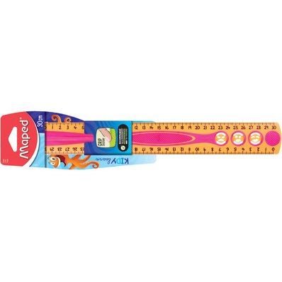 Règle plate Kidy Grip, 300 mm, en plastique