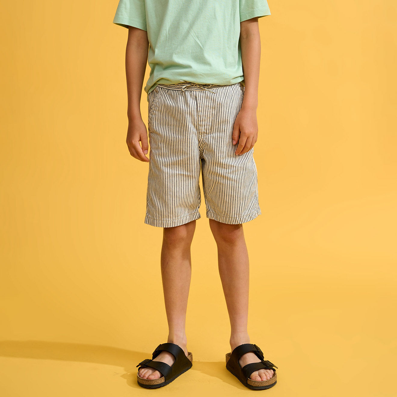Bellerose Short Printer rayé beige