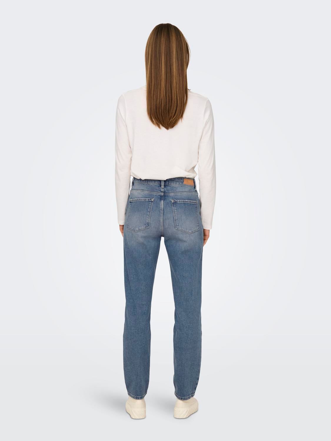 ONLEMILY Hohe Taille Gerade geschnitten Jeans Special Blue Grey Denim