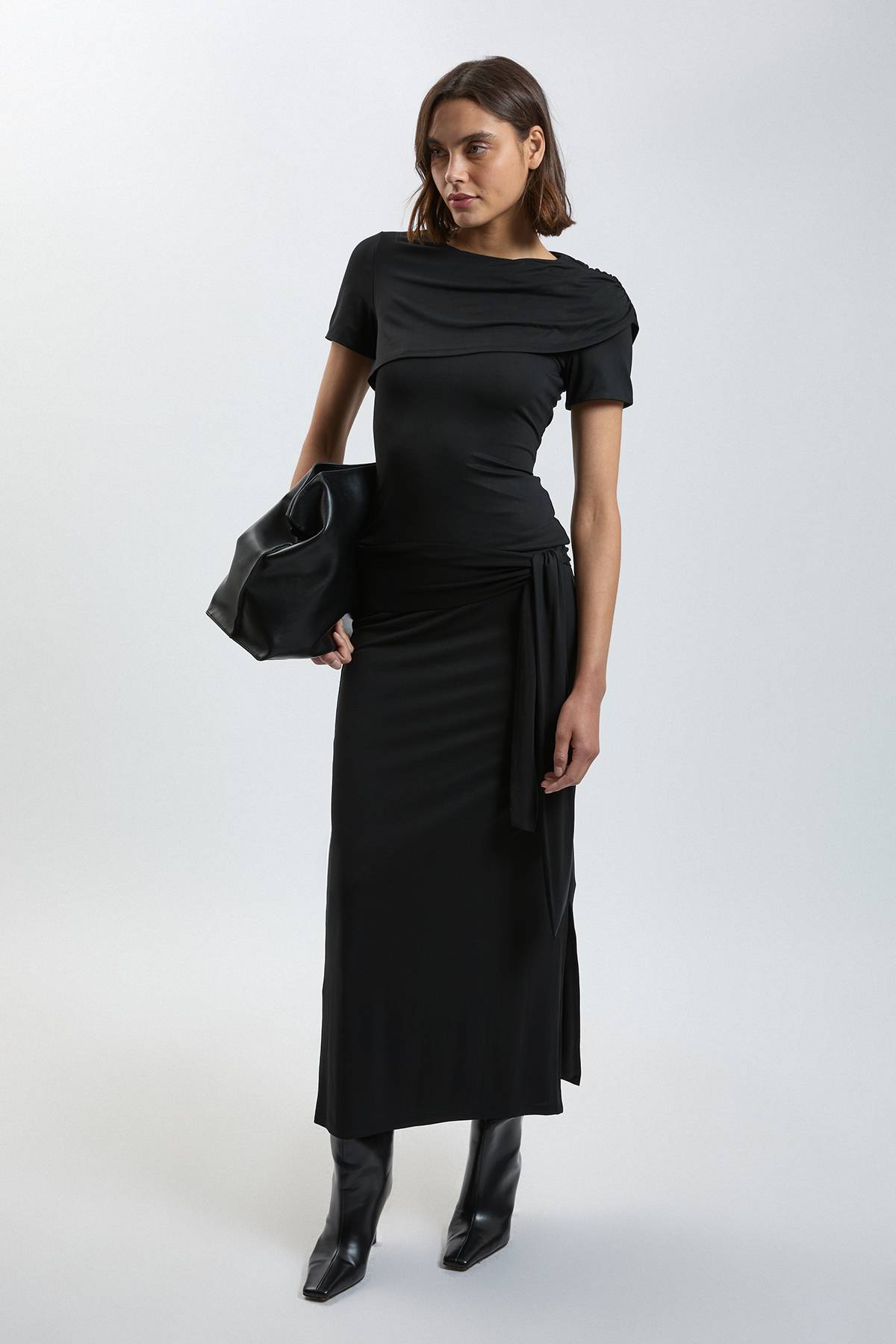 KarenMillen Jupe Midi En Jersey De Viscose Avec Taille Nouée