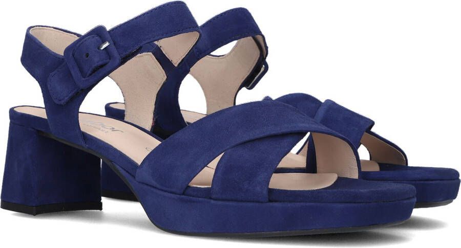 Gabor Blauwe Suède Sandalen met Kruisbandjes