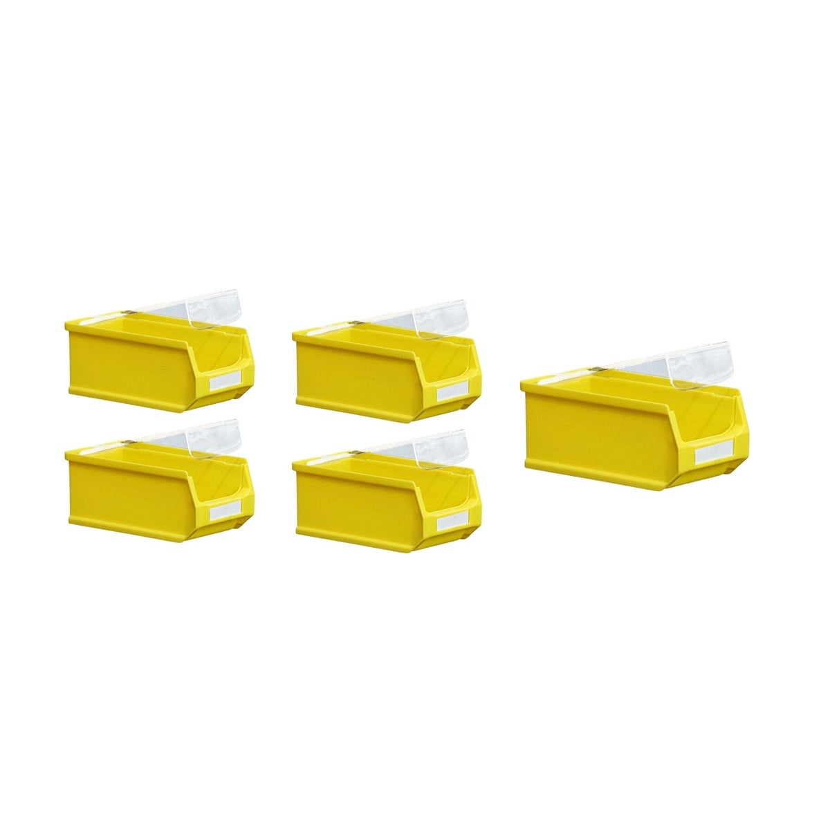 PROREGAL Value Pack 5 x Gele Opbergdoos 2.0 Met Deksel HxBxD 7,5 x 10 x 17,5 cm 0,8 Liter Opbergdoos