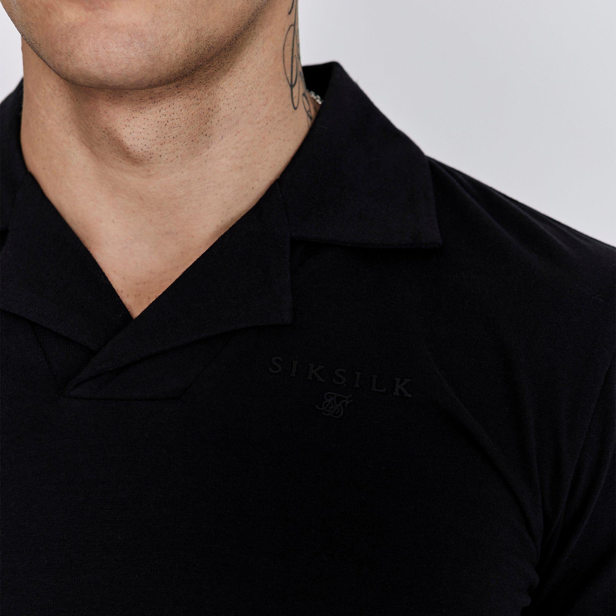SikSilk Long Sleeve Polo Shirt Mens