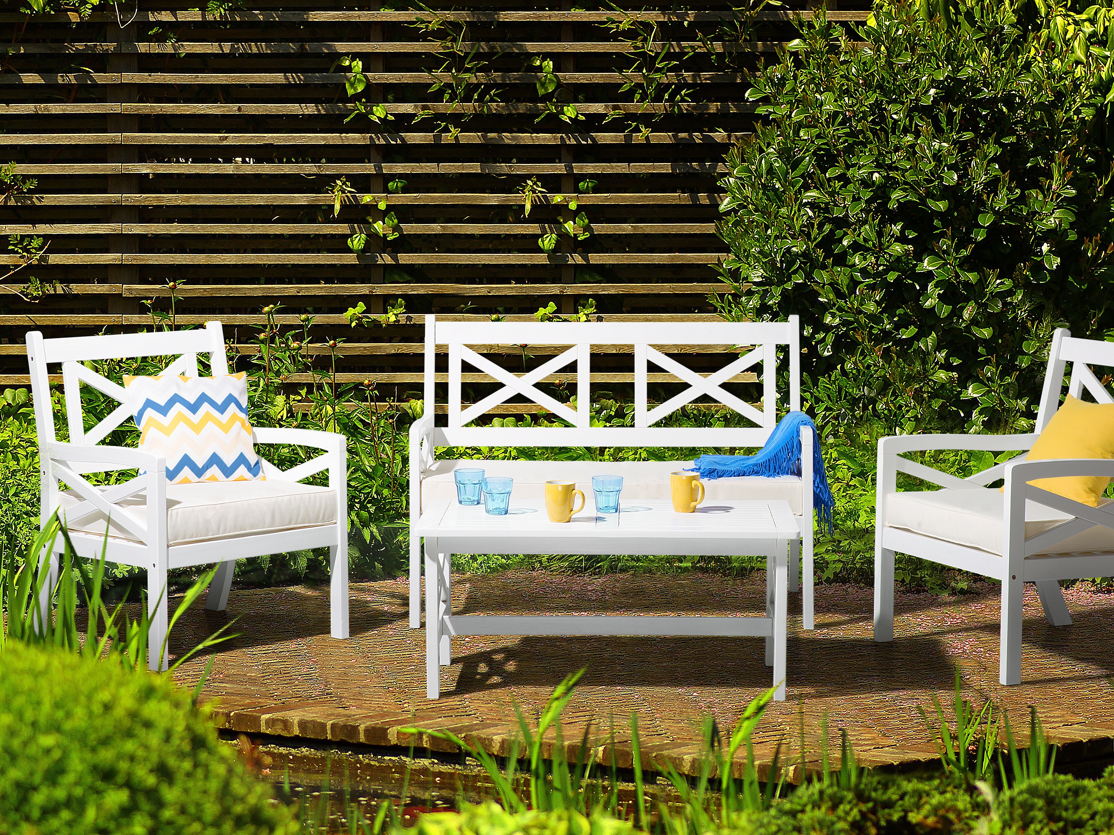 Tuin eettafel BALTIC 55 cm 100 cm Acaciahout Wit