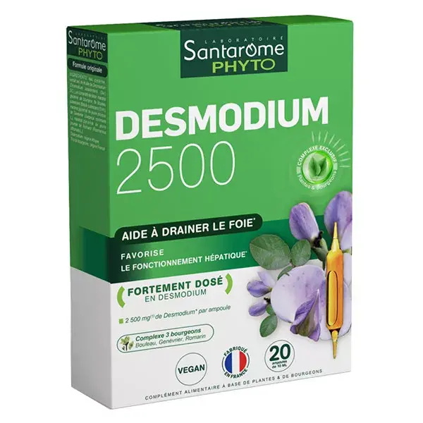 Santarome Phyto - Desmodium 2500 - Desintoxicante Hepático - 20 ampolas
