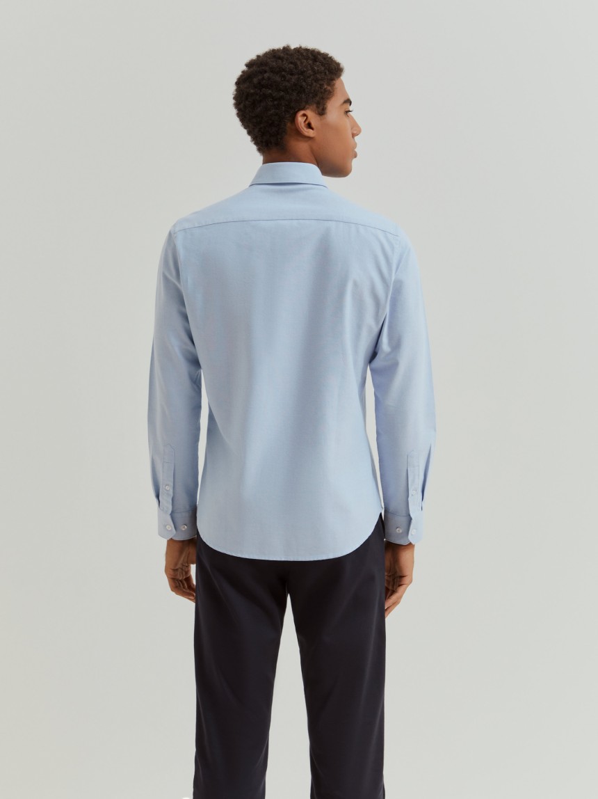 Camisa oxford slim fit de algodão