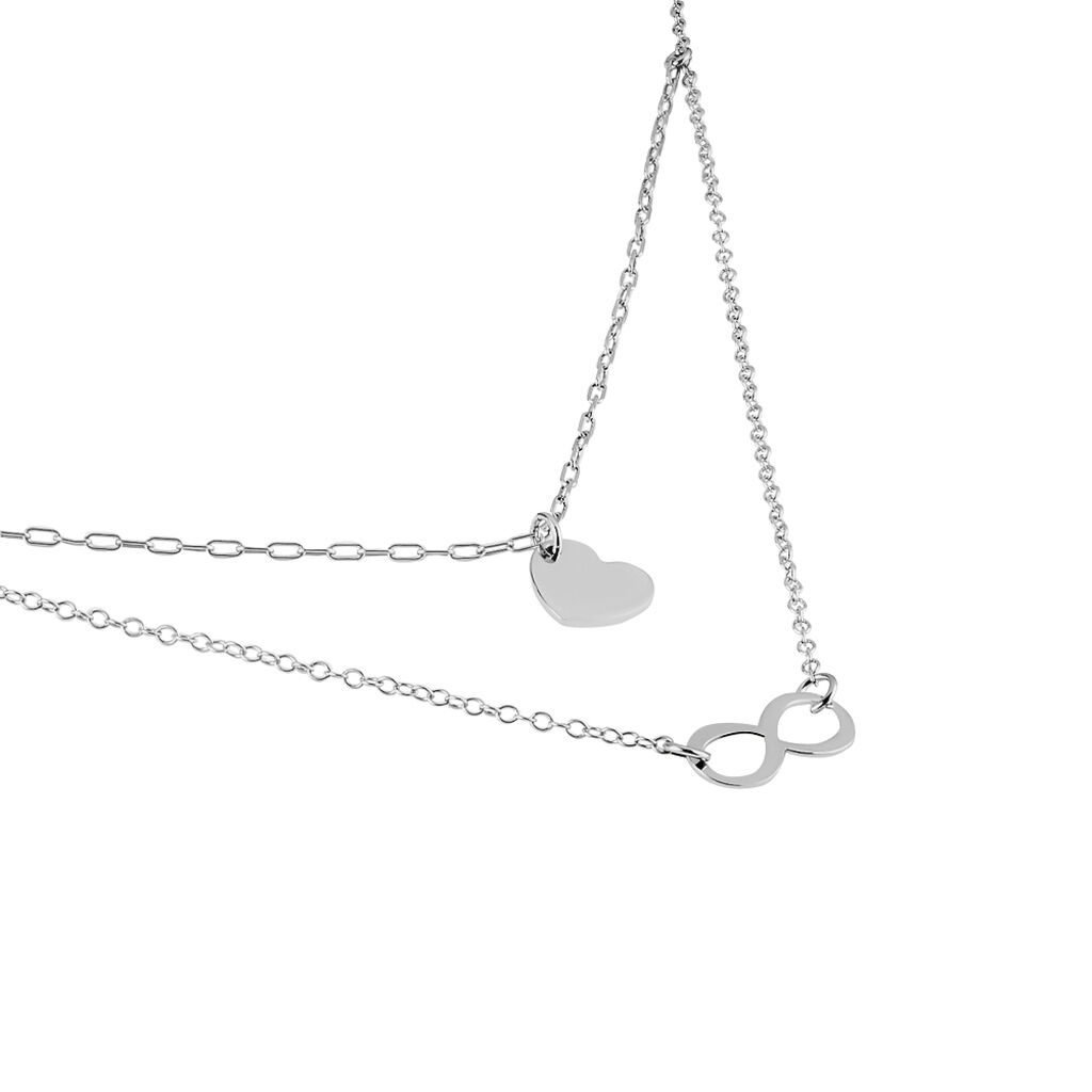 Collier Argent Blanc Laux
