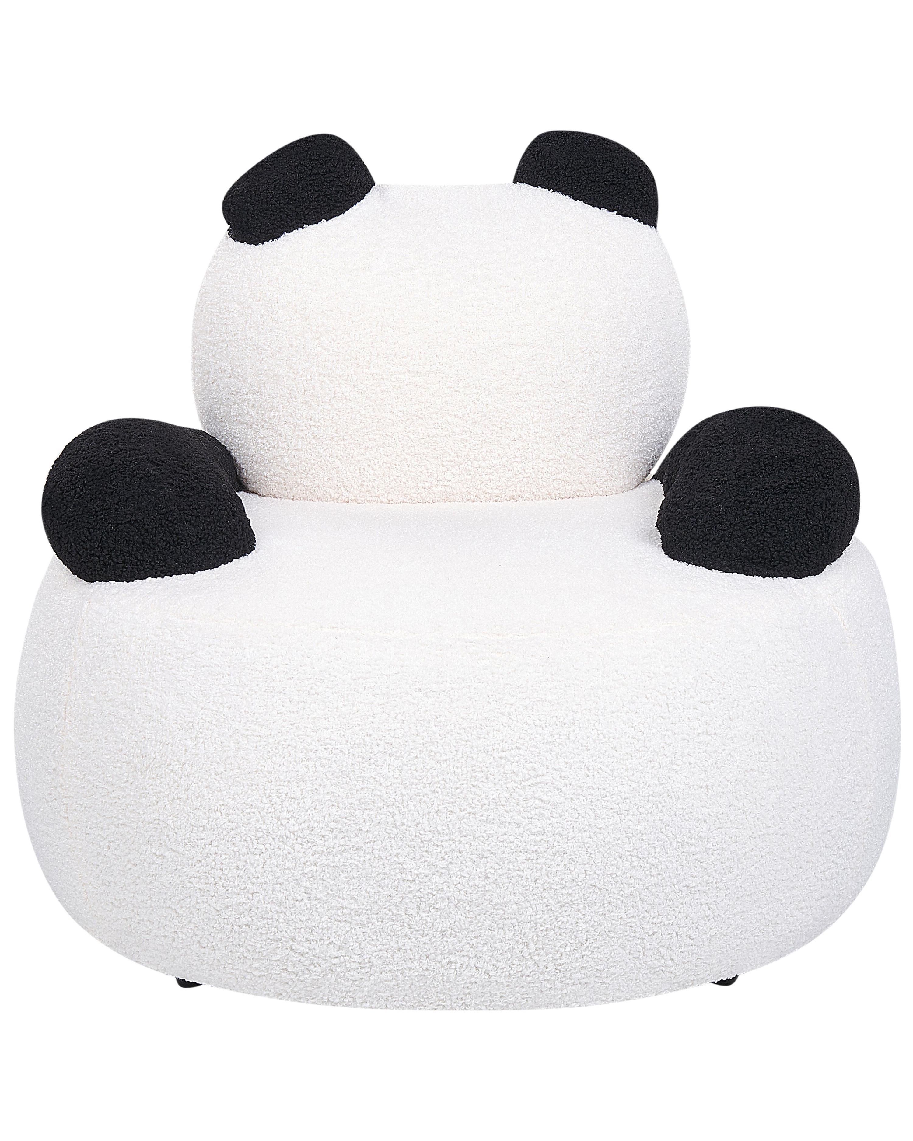 Kinderfauteuil Panda VIBY Bouclé Wit