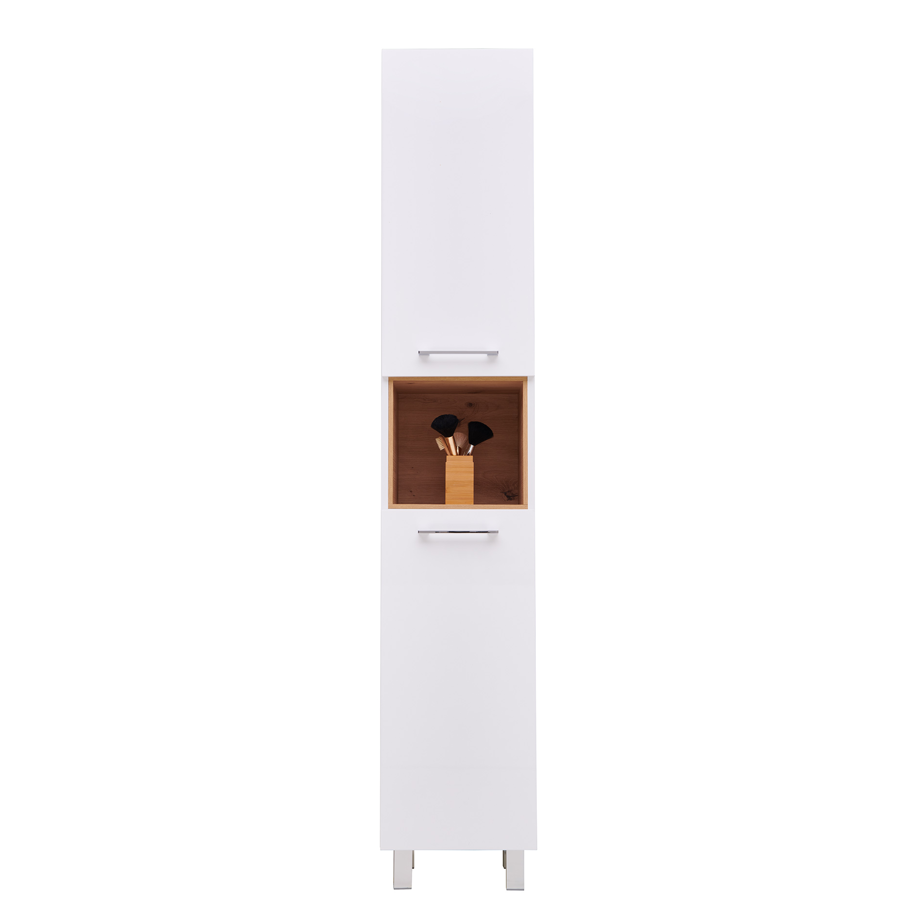 Hochschrank - weiß - Artisan Eiche - 35 cm